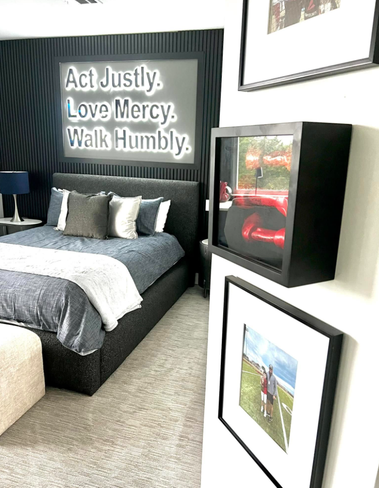 Themed bedroom corner with custom furnishings
